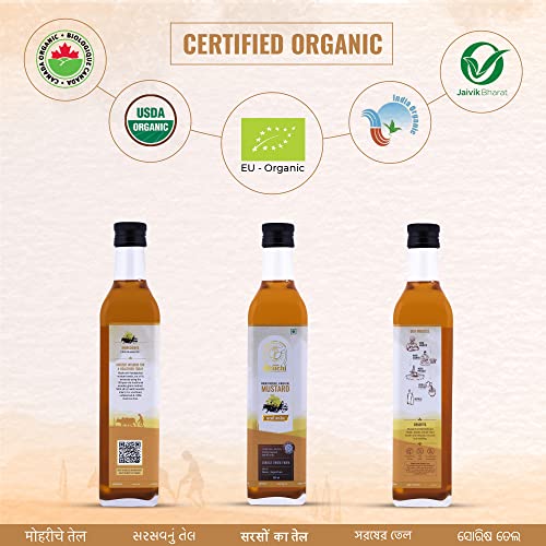 Image of SHUCHI WOOD PRESSED MUSTARD OIL - 500 ML I ORGANIC COLD PRESSED MUSTARD OIL WITH NO PRESERVATIVES I VIRGIN & NATURAL HEALTHY COOKING OIL EXTRACTED USING LAKDI GHANI /KACCHI GHANI /CHEKKU METHOD.