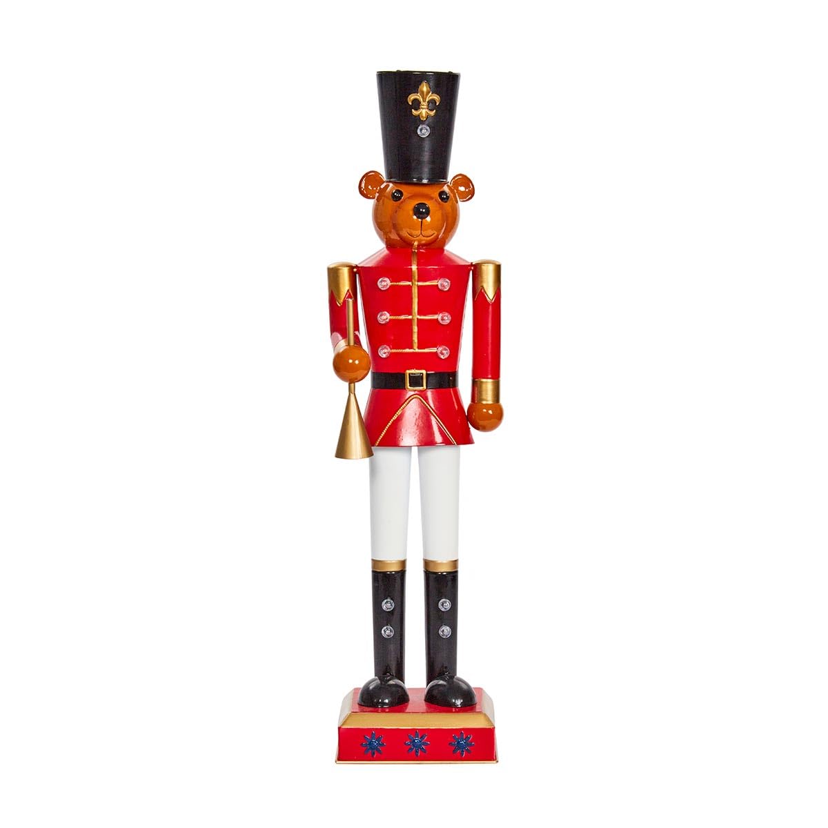 Festive Lights Figurine de Noël en métal peinte à la main avec LED Rouge/blanc 80 cm, Décoration Noel