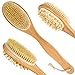 Shower Bath Brush with Long Handle & Dry Skin Body Brushes - 100% Natural Boar Bristles & Wooden Massage Brushing - Back Scrubber for Exfoliates & Perfect Spa Gift