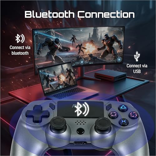 Image of ARcNet Dualshock Wireless Controller Game Switch For PS 4 With 3.5 mm Headset Port & 6 Axis Gyro Sensor Wireless USB Controller Compatible for PS 4 Slim /PRO /Fat With Built in Speaker (Grey)