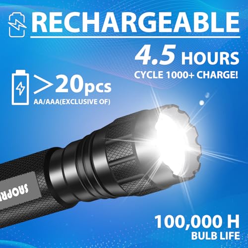 SAOPRKLER Tactical Flashlights High Lumen-Police 1200 LM Flashlight with Holster for Duty Belt,Single Mode LED Flashlight for Camping/Law Enforcement-Sentinel-X1 by SAOPRKLER - Image 9