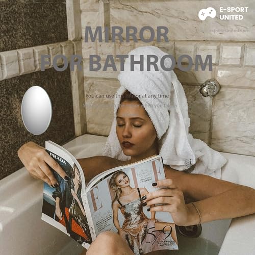 Espejo de baño ovalado compacto y portátil miniatura 5