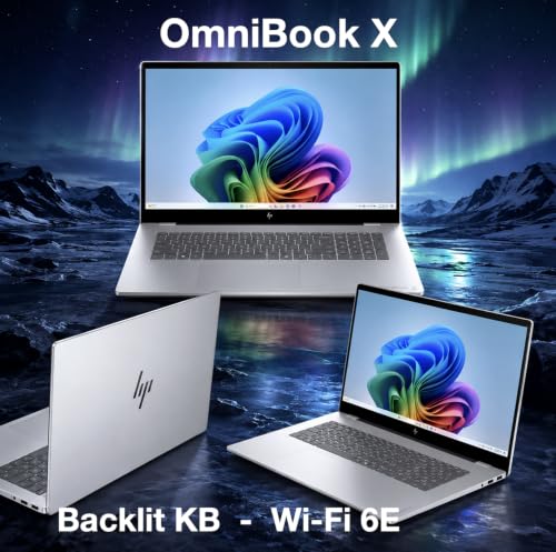 Image of HP OmniBook X Copilot + Laptop 17.3 inch 60Hz Touchscreen IPS FHD Display