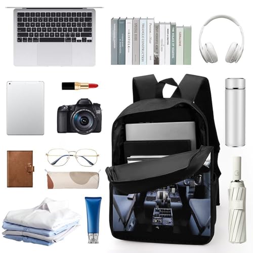 Airplane Cockpit Backpack 17 Inch Laptop Backpack Water Resistant Bookbag Large Capacity Travel Bag3