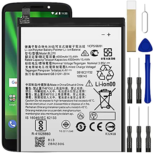 Replacement Battery Compatible with TracFone Motorola Moto E5 XT1920DL,BL270 Battery with Adhesive Tape Tool Repair Kit