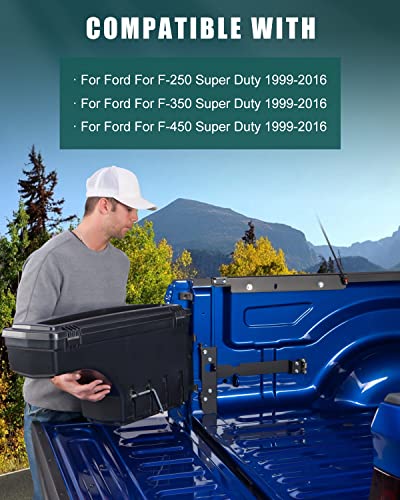 Scitoo Truck Bed Storage Tool Box Fit 180° Rotating For Chevrolet Silverado 1500 2019-2022, For Gmc Sierra 1500 2019-2022 Left Side Waterproof Black #TOP2