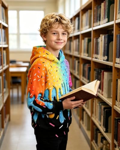 Image of Belovecol Boys Hoodies 3D Printed Hooded Sweatshirts with Pocket for 6-16Y