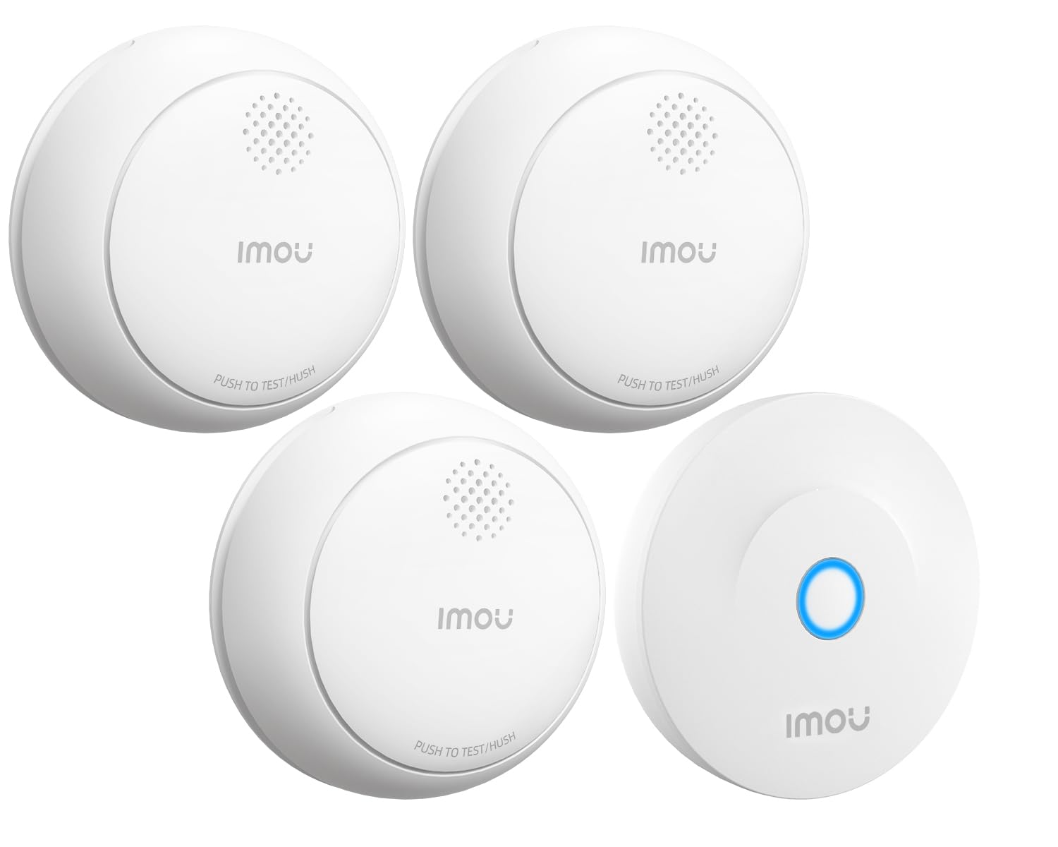 Imou Set di Rilevatore di Fumo Collegato con Stazione Zigbee, Allarme Antincendio Interconnesso, Sistema di Sicurezza Domestica, Rilevatore di Fumo Wi-Fi Senza Fili, Compatibile con l'App, 3 Pezzi