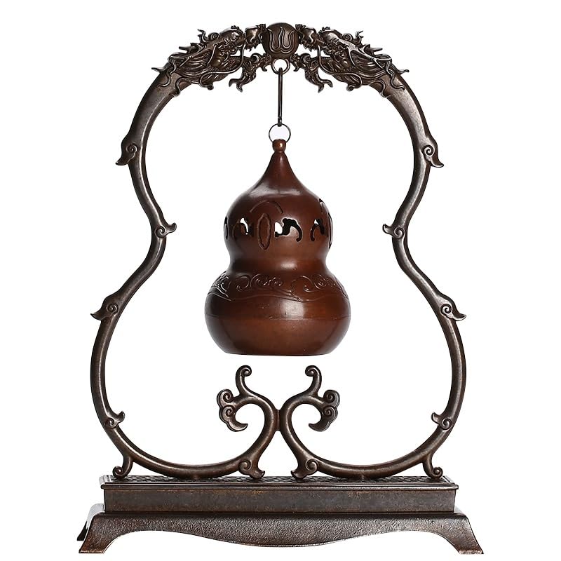Quemador de incienso de reflujo Quemador de incienso de cobre puro, bola colgante de latón, quemador de aromaterapia creativo for el hogar, adornos antiguos de madera de agar con reflujo interior Quem