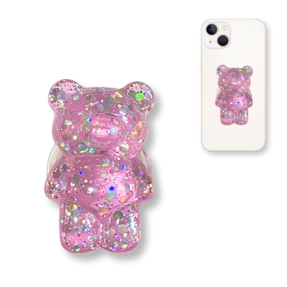 Crysendo Universal Bear Mobile Hand Grip for All iPhone & Android Smartphones | 360° Rotating Adhesive Mobile Grip Holder Stand | Adjustable Finger Grip ABS Phone Case Grip (Sparkle Pink) (B0CQCTLCZ1) Amazon Price History, Amazon Price Tracker