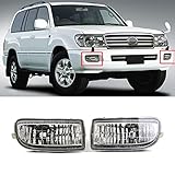 Dreamseek LED Fog Lamps for Toyota Land Cruiser FJ100 1998-2007 Front Bumper Driving Light OE Style Clear Lens with Bulb