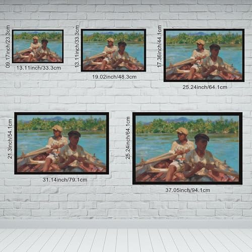 Toile Black River Boatmen de Henry Scott Tuke : décoration murale de qualité avec cadre - 2