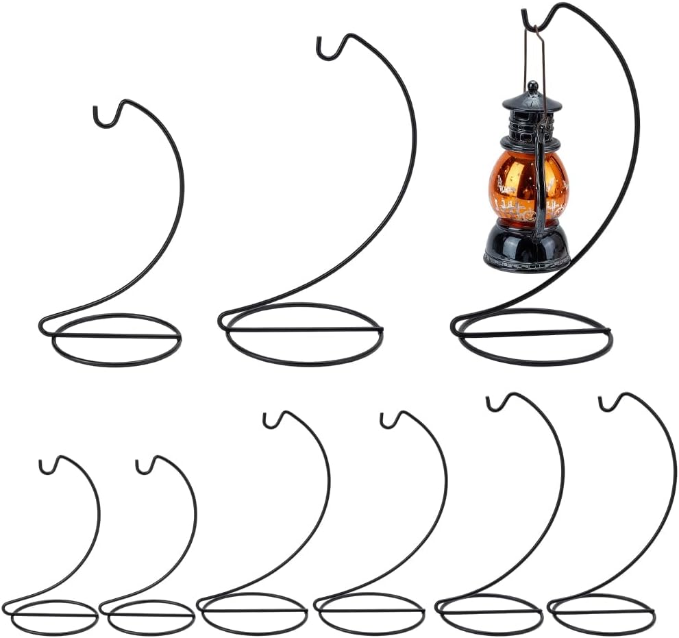 9 Pcs 3 Sizes Ornament Display Stands, 6.69/8.26/9.25 Inch Height Metal Tabletop Ornament Hanger Stands for Christmas Wedding Decor, Home & Party Ornaments
