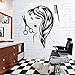 Friseur Aufkleber Haarschnitt Damen Vinyl Wandaufkleber Friseursalon Abnehmbare Wand Kunst Friseur Dekorative Accessoires Tapete 58 * 81 Cm