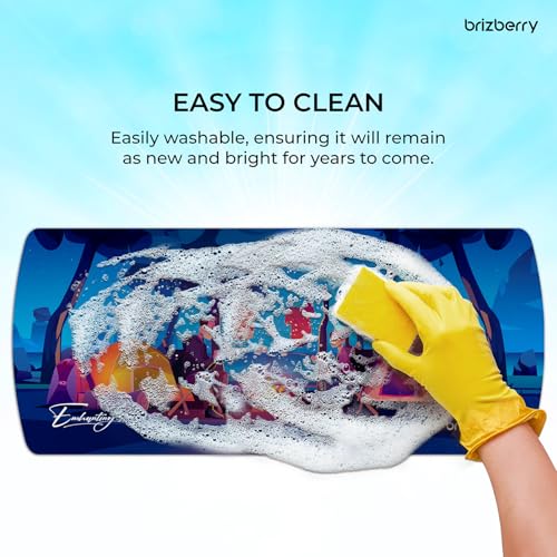 Image of Brizberry Extended Mouse Pad, Desk Mat, 740mm x 310mm x 3mm Large Printed Premium Anti Skid Rubber Base for Desktop Laptop Keyboard (DM Design 1)