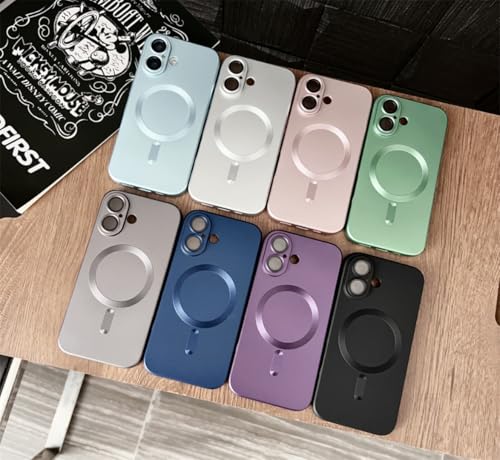 Coque mate bleu pour iPhone 14 Pro étui magnétique de haute finition - 4