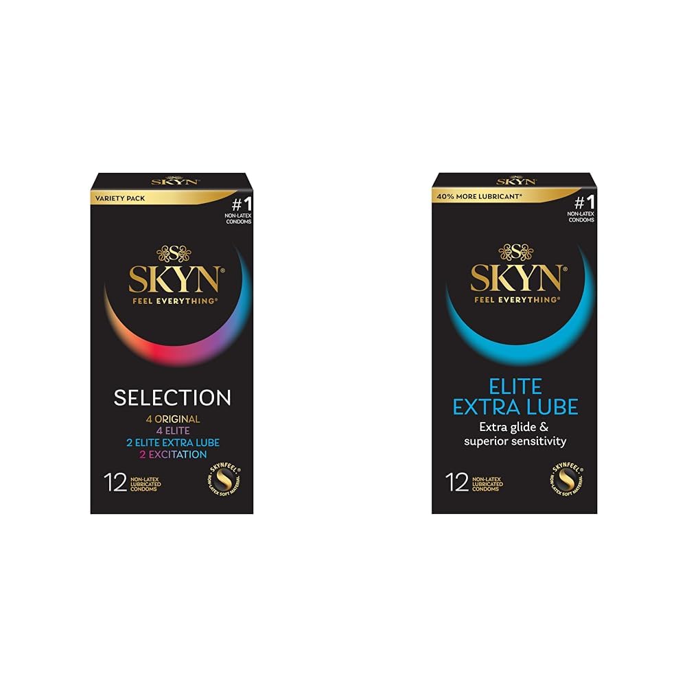 Amazon.com: SKYN Selection Non-Latex Condoms Variety Pack - 12 Count - with  SKYN Elite Extra Lube Ultra-Thin Lubricated Latex-Free Condoms - 12 Count :  Home & Kitchen