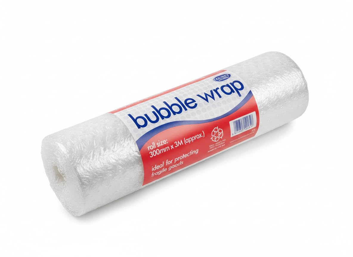 White 2 Pack Packing Bubble Wrap Roll 300Mm X 3M | Clear Small Bubbles To Protect Stuff For Moving And Shipping| Bubble Wrap For Storage, Parcels, Boxes| Bubble Wrap To Protect Fragile Item