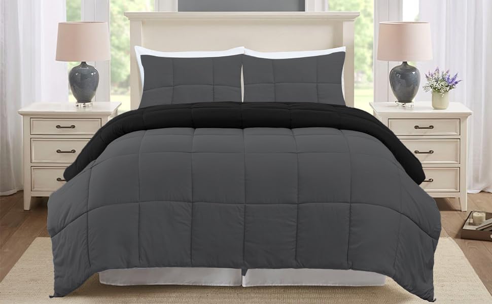 Miniatura 9 de Edredón de ropa de cama, reversible, lujoso, para todas las estaciones, verano, cálido, para invierno, cálido, pestañas en las esquinas, esponjoso,