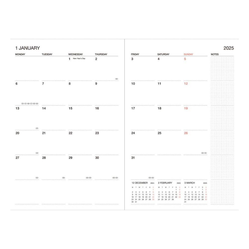 MARK'S 2024/2025 kalendarz taschenkalender A5 pionowy, wzór kwiatowy // granatowy