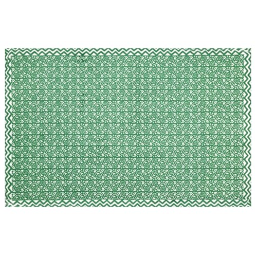 Image of LIVING ROOTS Premium Jaipuri Hand Block Printed 300 TC - King Size Cotton Bedsheet - 90x104 Inches with 2 Matching Pillow Covers | Peacock & Floral Design | Soft, Durable & Colorfast Fabric (222-B)