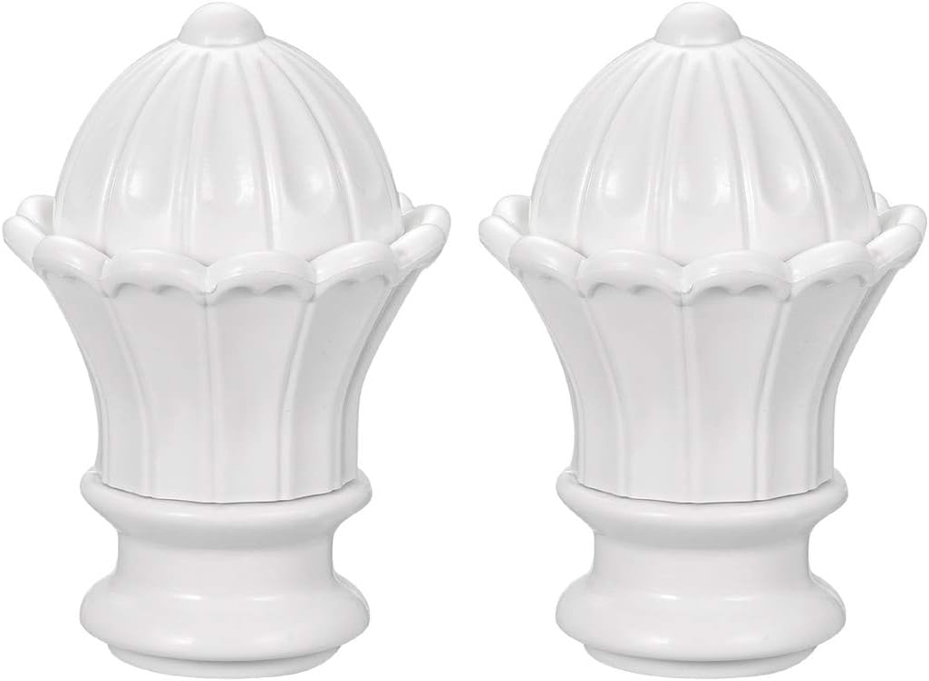 Curtain Pole Curtain Pole finials Sphere Curtain Rod Finials, Plastic Vintage for 28mm Dia Rod White 63 x 90mm 2 Pcs