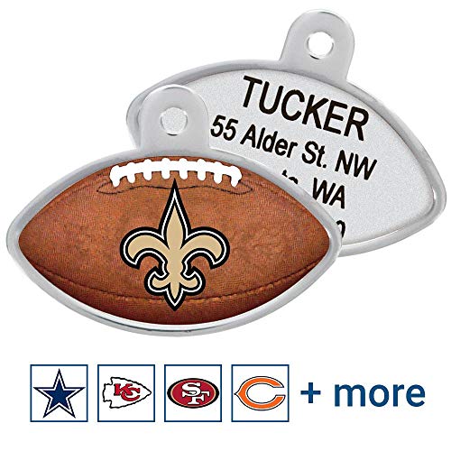 Gotags Personaized Nfl Dog Tags New Orleans Saints Football Shape Custom Engraved Pet Id Tags  Cucciolini Doodles Gotags personaized nfl dog tags new orleans saints football shape custom engraved pet id tags   cucciolini doodles