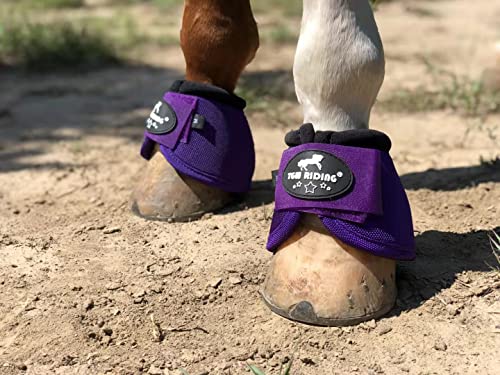 Image of 2520D Horse Bell Boots No-Turn Horse Bell Boots, Equine Ballistic Hoof Overreach Bell Boot, Pair