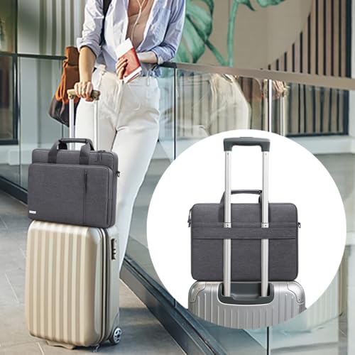 TECOOL 17,3 Zoll Laptoptasche, 360° Schutz Laptop Schultertasche Umhängetasche für 17-17,3 Zoll Lenovo Acer ASUS Dell HP Samsung Laptop Notebook Tasche Stoßfest Wasserdicht Aktentasche, Dunkelgrau