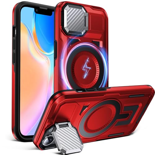 Coque MagSafe iPhone 13 rouge antichoc pour regarder vos vidéos avec pied