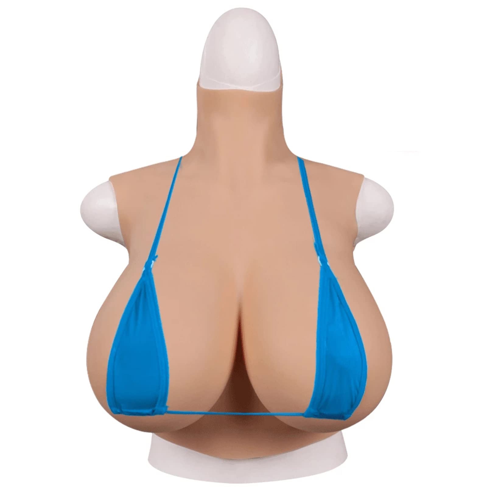 SOFTMARY Silicone Breastplate - Breathable Fake Boobs With Hollow Back & Low Collar For Summer Wear