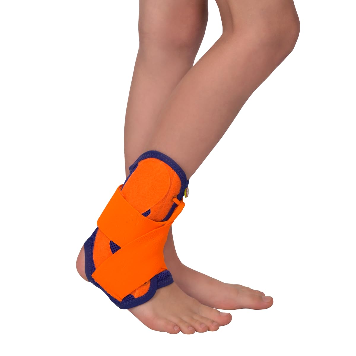 Tutore Caviglia Cavigliera Ortopedico Universale Regolabile Destro Sinistro Bambini e Adolescenti Benda 15-18 cm Arancione Blu