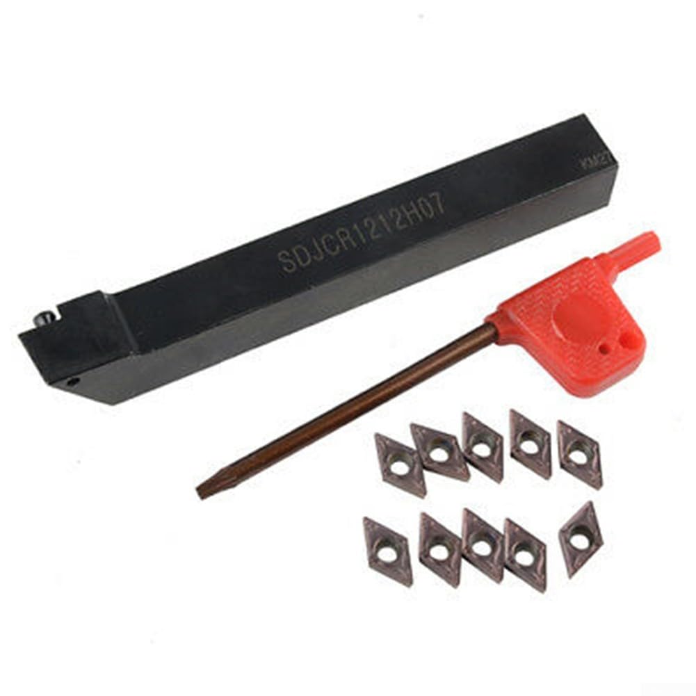 SDJCR1212H07 Barre d'alésage avec inserts en carbure DCMT0702 Outils de tournage avec boîte de rangement Inserts de fraisage indexables Outil de coupe de lame pour usinage de précision