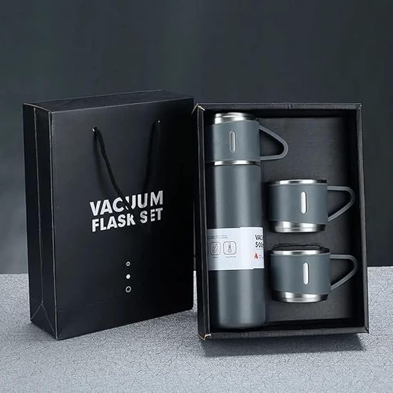 Stainless Steel Thermo 500ml/16.9oz Vacuum Insulated Bottle with Cup for Coffee Hot Drink and Cold Drink Water and Hot Tea Flask (Set of 1) (Grey) (B0DB5NBBBR) Amazon Price History, Amazon Price Tracker