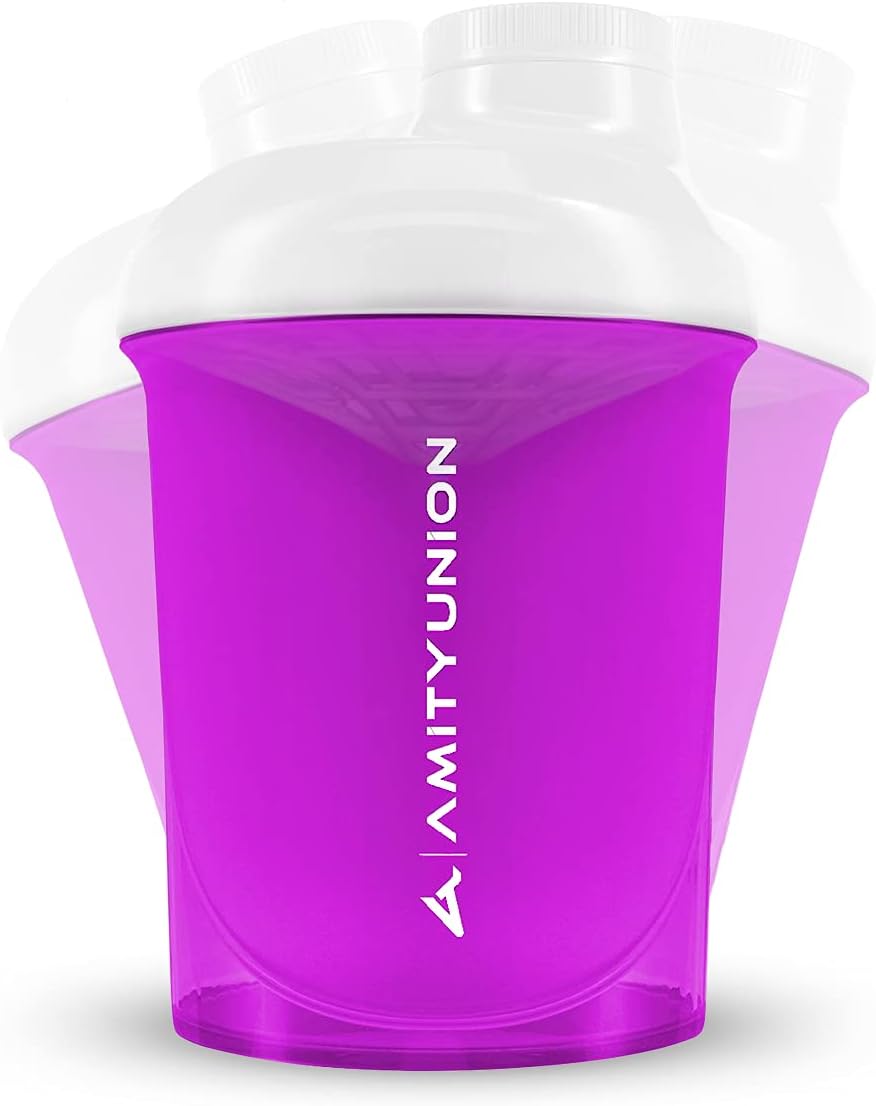 Original Amityunion women's protein shaker 400 ml pink white deluxe, leak-proof, BPA-free - Image 3