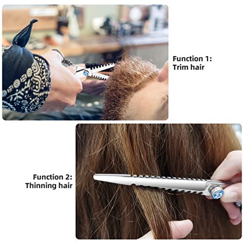 Professional 440C Hair Cutting Shears Salon Hair Cutting Scissors Sets - Straight Thinning Texturizing Scissor For Barber Or Home Use #TOP4