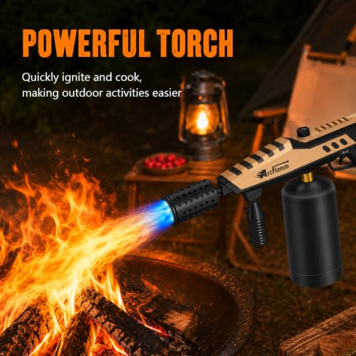 Image of ARTFLAMM Powerful Propane Torch, Kitchen Blow Torch with Adjustable Flame, Detachable Cooking Torch for Searing Steak, Camping, BBQ, Welding (Tank Not Included)