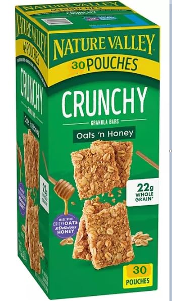 Nature Valley - Barras de granola crujientes de avena y miel, 1.49 onzas (30 bolsas)