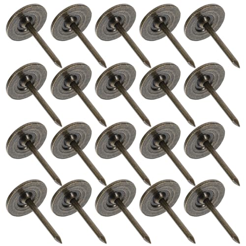 Unomor 100pcs Flat Thumb Tacks Decorative Iron Push for Wallpaper Fixing Nails Secure Wall Tacks for Hanging Posters