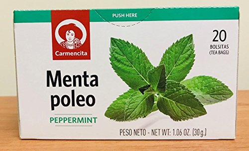 Carmencita Peppermint Tea / Te de Menta Poleo 20 Envelopes 1.06 4Pack