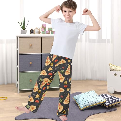 Boy's Pants Pizza Doodle Jogger Pants Elastic Waist Long Bottoms Trousers with Pockets 6-14 Years4