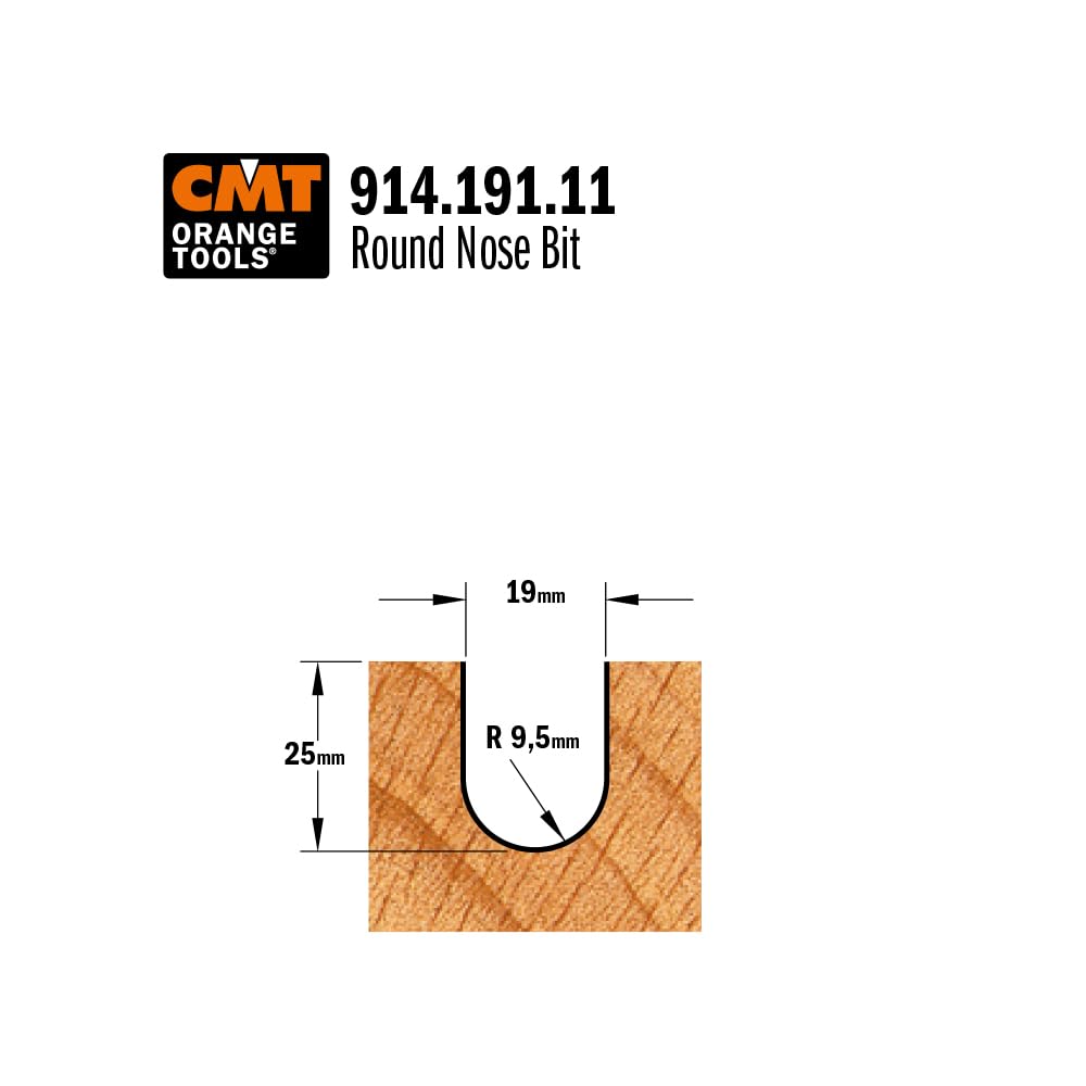 CMT 914.191.11 HM-FRAISE A GORGE S=8 D=19X25X63,5 R=9,5 DR