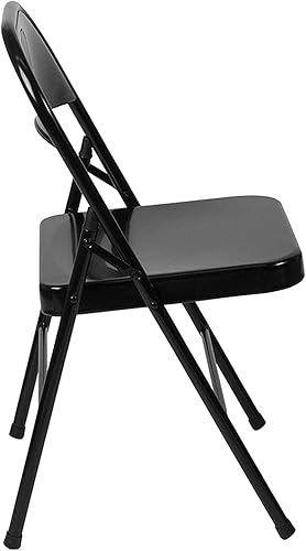 Miniatura 16 de Flash Furniture Paquete de 4 sillas plegables de metal gris con doble refuerzo de la serie HERCULES Gris,Beige,Negro -,Rojo -