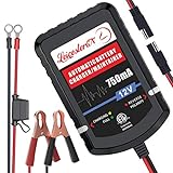 LEICESTERCN Automatic Trickle Battery Charger Maintainer 12V 750mA Smart Float Charger for Car Motorcycle Lawn Mower Tractor Boat SlA ATV WET AGM GEL Cell Lead Acid Batteries