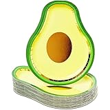 BLUE PANDA Avocado Paper Plates for Birthday Party and Fiesta (7 x 10 In, 48 Pack) - Avocado Birthday Decorations