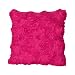 42cm Funda Cubierta de Almohada Cojín Flor Raso Decoración para Sofá Hogar Coche (fucsia)