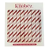 Knobēz: Handlez Covers - Large Peppermint Stick - 10pk - Stretch Over Hardware Decorations, Holiday-Winter-Christmas, Kitchen-Bathroom-Dressers-Home