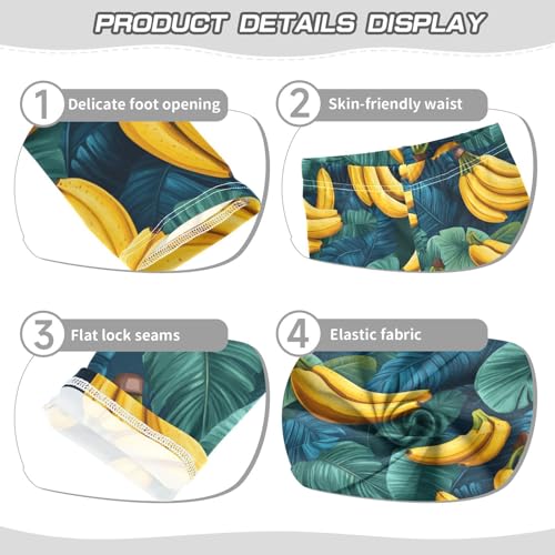 Boccsty Bananas and Leaves Girls Leggings Kids Yoga Pants Dance Active Tights 4T3