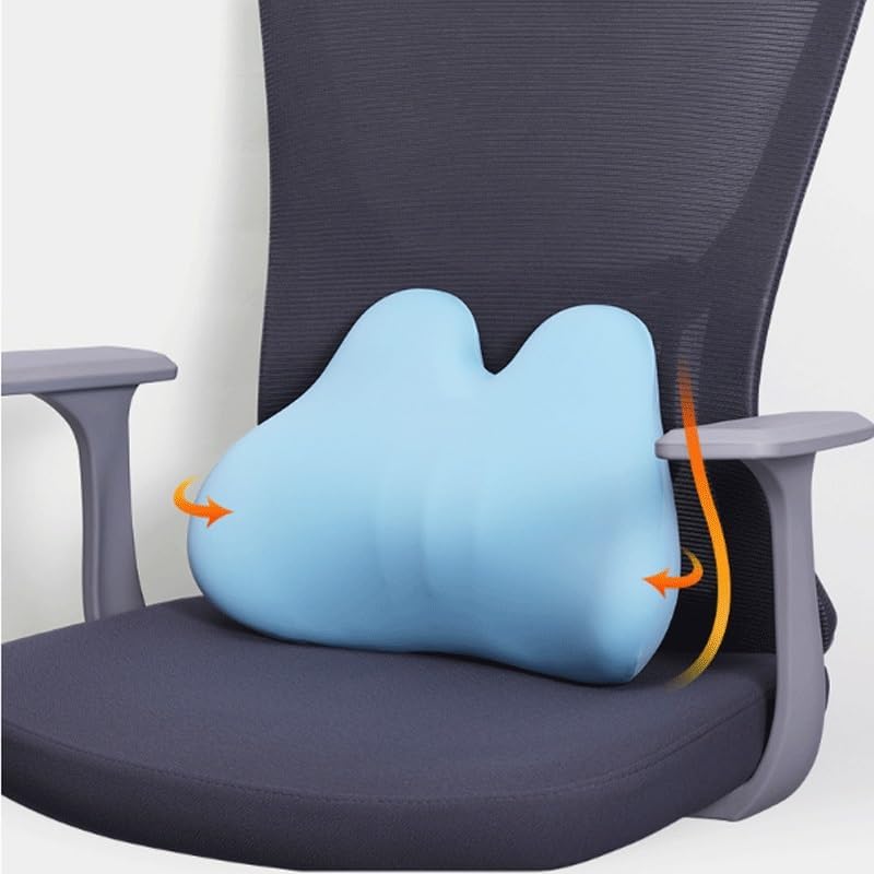 VIDI Nylon Cushion Waist Protection Pillow Office Seat Car Lumbar Support(Light Grey)