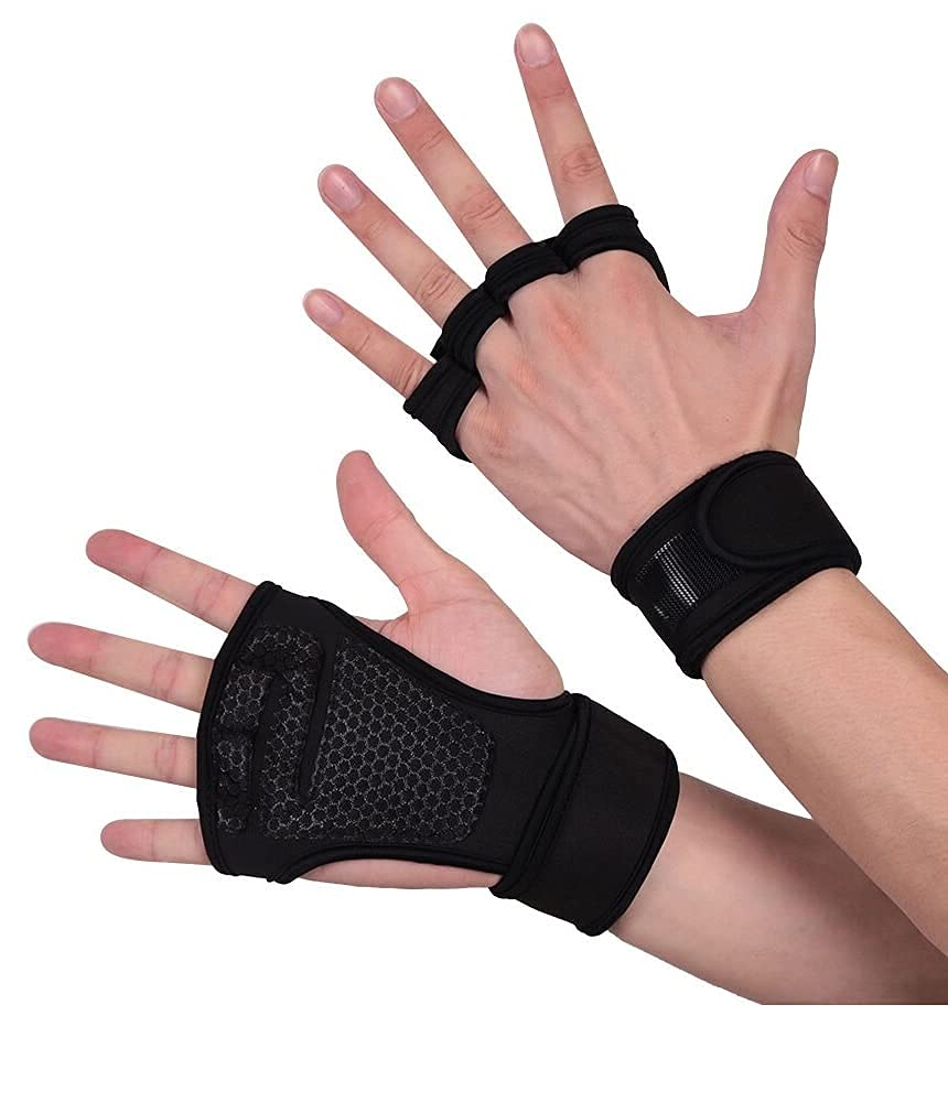 New Ventilated Weight Lifting Workout Gloves with Built-in Wrist Wraps for Men and Women - Great for Gym Fitness, Cross Training, Hand Support & Weightlifting. (Large, Black)-image-9
